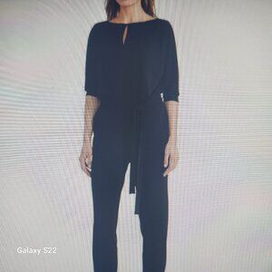 RALPH LAUREN Black Stretch Matte Jersey Keyhole Slim Leg Jumpsuit. NWT. Various